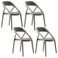 Scandinavian Plastic Stacked Side Chair Open Back Dining Side Chair for Home Use Grey Plastic 4 Piece Set Clearhalo ' kitchen&dining_furn' 'Dining Chairs' 'Dining Tables & Seating' 'dining_chair' 'furn' 'furn_dining_chair' 'Furniture' 'furniture_dining_chair' 'Kitchen & Dining Furniture' 'kitchen' 3663114