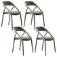 Scandinavian Plastic Stacked Side Chair Open Back Dining Side Chair for Home Use Grey Fabric 4 Piece Set Clearhalo ' kitchen&dining_furn' 'Dining Chairs' 'Dining Tables & Seating' 'dining_chair' 'furn' 'furn_dining_chair' 'Furniture' 'furniture_dining_chair' 'Kitchen & Dining Furniture' 'kitchen' 3663117