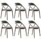 Scandinavian Plastic Stacked Side Chair Open Back Dining Side Chair for Home Use Grey Fabric 6 Piece Set Clearhalo ' kitchen&dining_furn' 'Dining Chairs' 'Dining Tables & Seating' 'dining_chair' 'furn' 'furn_dining_chair' 'Furniture' 'furniture_dining_chair' 'Kitchen & Dining Furniture' 'kitchen' 3663118