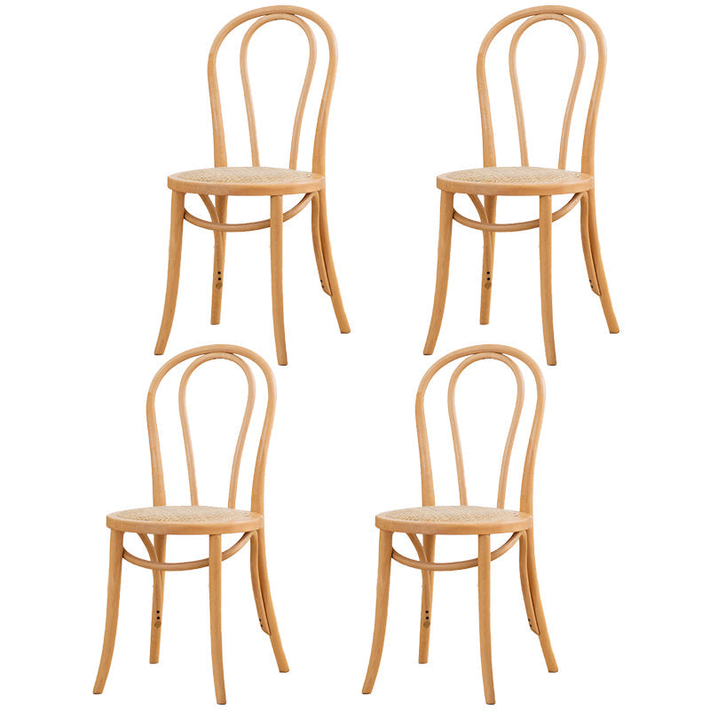 Traditional Style Dining Room Solid Wood Dining Chair Slat Back Side Chair Brown 4 Piece Set Natural Wood Clearhalo ' kitchen&dining_furn' 'Dining Chairs' 'Dining Tables & Seating' 'dining_chair' 'furn' 'furn_dining_chair' 'Furniture' 'furniture_dining_chair' 'Kitchen & Dining Furniture' 'kitchen' 3663123