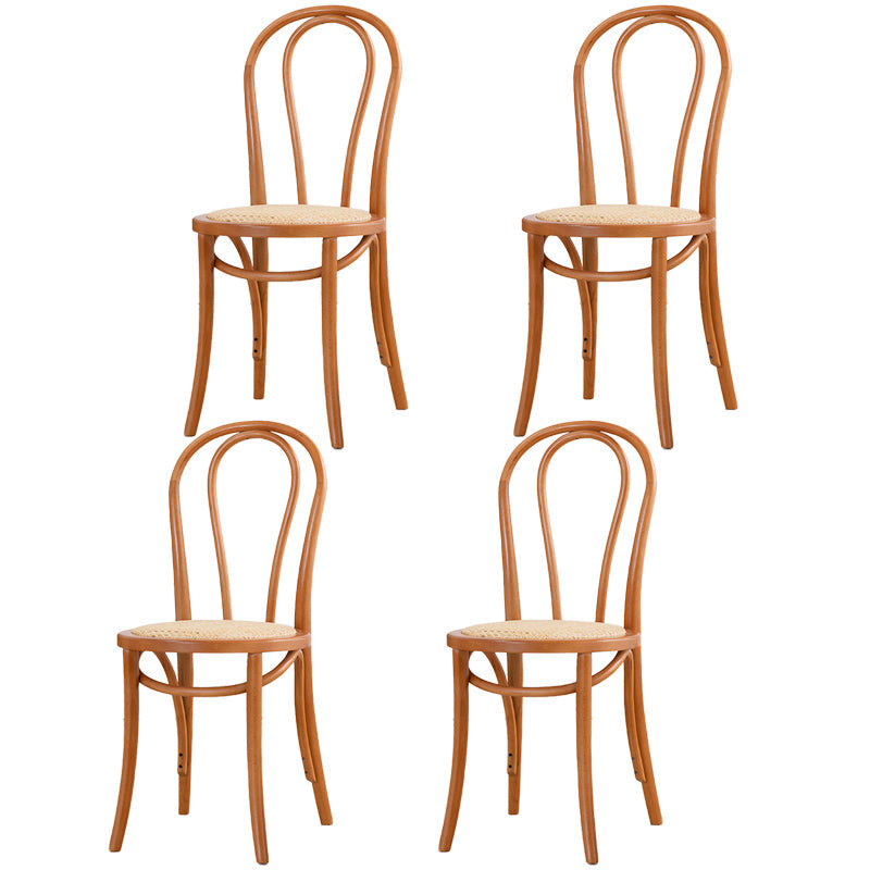 Traditional Style Dining Room Solid Wood Dining Chair Slat Back Side Chair Brown 4 Piece Set Brown Clearhalo ' kitchen&dining_furn' 'Dining Chairs' 'Dining Tables & Seating' 'dining_chair' 'furn' 'furn_dining_chair' 'Furniture' 'furniture_dining_chair' 'Kitchen & Dining Furniture' 'kitchen' 3663135