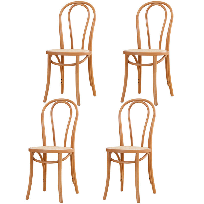 Traditional Style Dining Room Solid Wood Dining Chair Slat Back Side Chair Dark Brown 4 Piece Set Brown Clearhalo ' kitchen&dining_furn' 'Dining Chairs' 'Dining Tables & Seating' 'dining_chair' 'furn' 'furn_dining_chair' 'Furniture' 'furniture_dining_chair' 'Kitchen & Dining Furniture' 'kitchen' 3663148