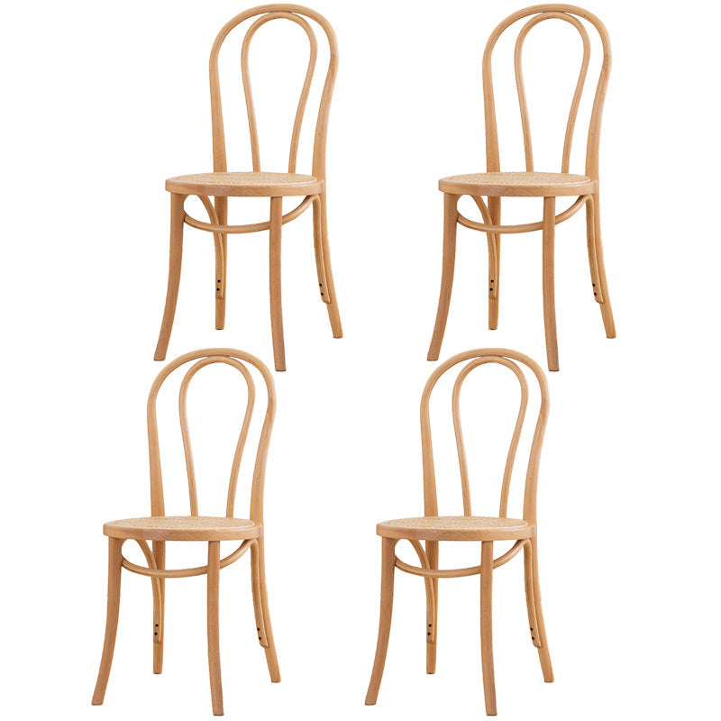 Traditional Style Dining Room Solid Wood Dining Chair Slat Back Side Chair Dark Brown 4 Piece Set Natural Wood Clearhalo ' kitchen&dining_furn' 'Dining Chairs' 'Dining Tables & Seating' 'dining_chair' 'furn' 'furn_dining_chair' 'Furniture' 'furniture_dining_chair' 'Kitchen & Dining Furniture' 'kitchen' 3663154