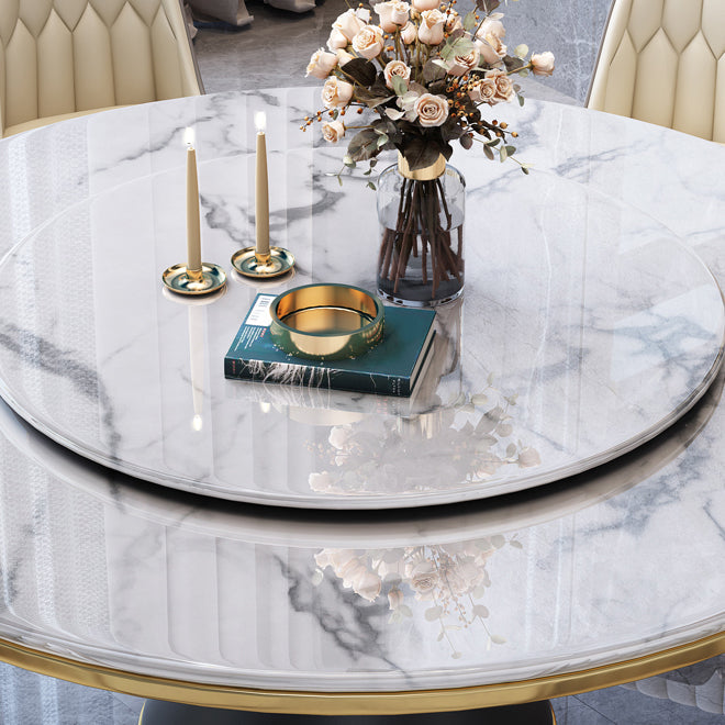 Metal Modern Style Round Dining Table Sintered Stone Table for Home Kitchen Clearhalo ' dining_table' 'Dining Tables & Seating' 'Dining Tables' 'furn' 'furn_dining_table' 'Furniture' 'furniture_dining_table' 'Kitchen & Dining Furniture' 'kitchen&dining_furn' 'kitchen' 'kitchen_dining_table' 3670417