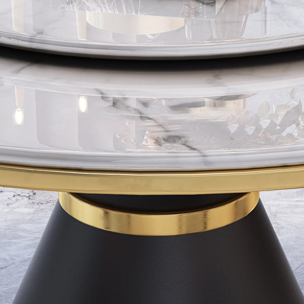 Metal Modern Style Round Dining Table Sintered Stone Table for Home Kitchen Clearhalo ' dining_table' 'Dining Tables & Seating' 'Dining Tables' 'furn' 'furn_dining_table' 'Furniture' 'furniture_dining_table' 'Kitchen & Dining Furniture' 'kitchen&dining_furn' 'kitchen' 'kitchen_dining_table' 3670419
