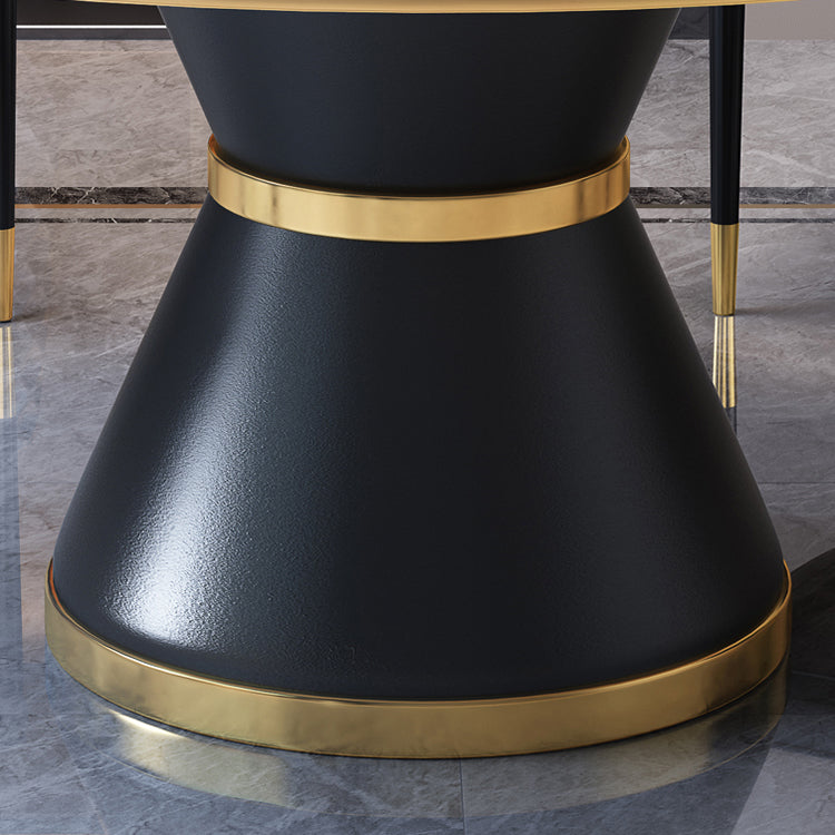 Metal Modern Style Round Dining Table Sintered Stone Table for Home Kitchen Clearhalo ' dining_table' 'Dining Tables & Seating' 'Dining Tables' 'furn' 'furn_dining_table' 'Furniture' 'furniture_dining_table' 'Kitchen & Dining Furniture' 'kitchen&dining_furn' 'kitchen' 'kitchen_dining_table' 3670420