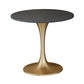 Contemporary Style Tulip Base Furniture Stone Dining Table Round for Home Black Gold Clearhalo ' dining_table' 'Dining Tables & Seating' 'Dining Tables' 'furn' 'furn_dining_table' 'Furniture' 'furniture_dining_table' 'Kitchen & Dining Furniture' 'kitchen&dining_furn' 'kitchen' 'kitchen_dining_table' 3670435