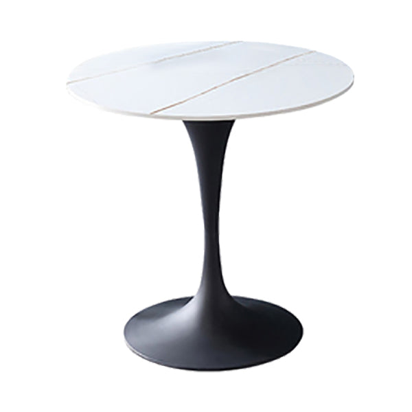 Contemporary Style Tulip Base Furniture Stone Dining Table Round for Home White Gold Black Clearhalo ' dining_table' 'Dining Tables & Seating' 'Dining Tables' 'furn' 'furn_dining_table' 'Furniture' 'furniture_dining_table' 'Kitchen & Dining Furniture' 'kitchen&dining_furn' 'kitchen' 'kitchen_dining_table' 3670437