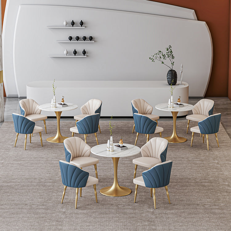 Contemporary Style Tulip Base Furniture Stone Dining Table Round for Home Clearhalo ' dining_table' 'Dining Tables & Seating' 'Dining Tables' 'furn' 'furn_dining_table' 'Furniture' 'furniture_dining_table' 'Kitchen & Dining Furniture' 'kitchen&dining_furn' 'kitchen' 'kitchen_dining_table' 3670441