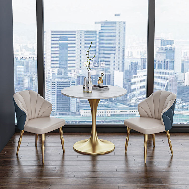 Contemporary Style Tulip Base Furniture Stone Dining Table Round for Home Clearhalo ' dining_table' 'Dining Tables & Seating' 'Dining Tables' 'furn' 'furn_dining_table' 'Furniture' 'furniture_dining_table' 'Kitchen & Dining Furniture' 'kitchen&dining_furn' 'kitchen' 'kitchen_dining_table' 3670447