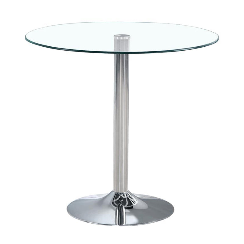 Contemporary Round Dining Room Table Tempered Glass Table with Tulip Base Clear Without Chairs Clearhalo ' dining_table' 'Dining Tables & Seating' 'Dining Tables' 'furn' 'furn_dining_table' 'Furniture' 'furniture_dining_table' 'Kitchen & Dining Furniture' 'kitchen&dining_furn' 'kitchen' 'kitchen_dining_table' 3670461