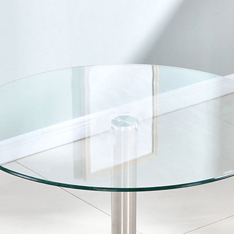 Contemporary Round Dining Room Table Tempered Glass Table with Tulip Base Clearhalo ' dining_table' 'Dining Tables & Seating' 'Dining Tables' 'furn' 'furn_dining_table' 'Furniture' 'furniture_dining_table' 'Kitchen & Dining Furniture' 'kitchen&dining_furn' 'kitchen' 'kitchen_dining_table' 3670462