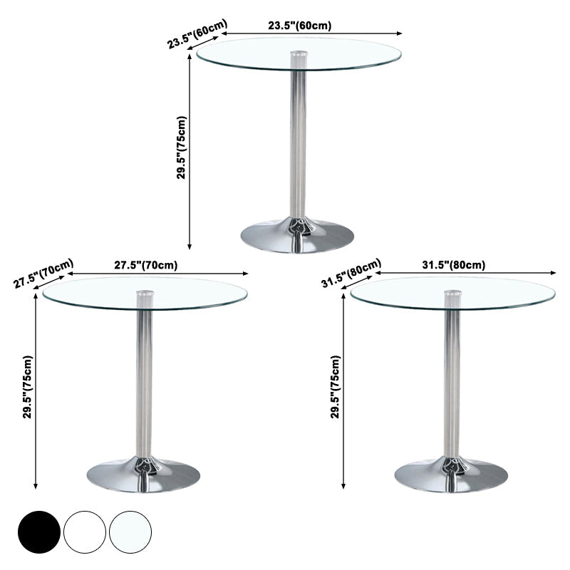 Contemporary Round Dining Room Table Tempered Glass Table with Tulip Base Clearhalo ' dining_table' 'Dining Tables & Seating' 'Dining Tables' 'furn' 'furn_dining_table' 'Furniture' 'furniture_dining_table' 'Kitchen & Dining Furniture' 'kitchen&dining_furn' 'kitchen' 'kitchen_dining_table' 3670466