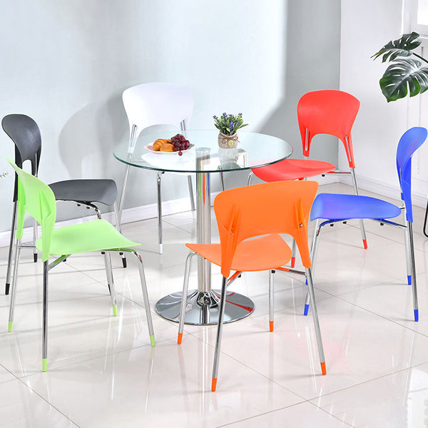 Contemporary Round Dining Room Table Tempered Glass Table with Tulip Base Clearhalo ' dining_table' 'Dining Tables & Seating' 'Dining Tables' 'furn' 'furn_dining_table' 'Furniture' 'furniture_dining_table' 'Kitchen & Dining Furniture' 'kitchen&dining_furn' 'kitchen' 'kitchen_dining_table' 3670468