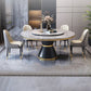 Contemporary Style Home Dining Table Single Pedestal Base Round Shape Table with Turntable Clearhalo ' dining_table' 'Dining Tables & Seating' 'Dining Tables' 'furn' 'furn_dining_table' 'Furniture' 'furniture_dining_table' 'Kitchen & Dining Furniture' 'kitchen&dining_furn' 'kitchen' 'kitchen_dining_table' 3670480