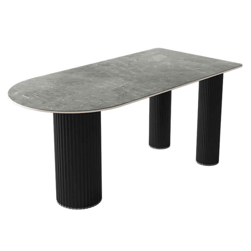 Metal Contemporary Free Form Dining Table Marble Top Table for Kitchen and Dining Room Black Without Chairs Clearhalo ' dining_table' 'Dining Tables & Seating' 'Dining Tables' 'furn' 'furn_dining_table' 'Furniture' 'furniture_dining_table' 'Kitchen & Dining Furniture' 'kitchen&dining_furn' 'kitchen' 'kitchen_dining_table' 3670482
