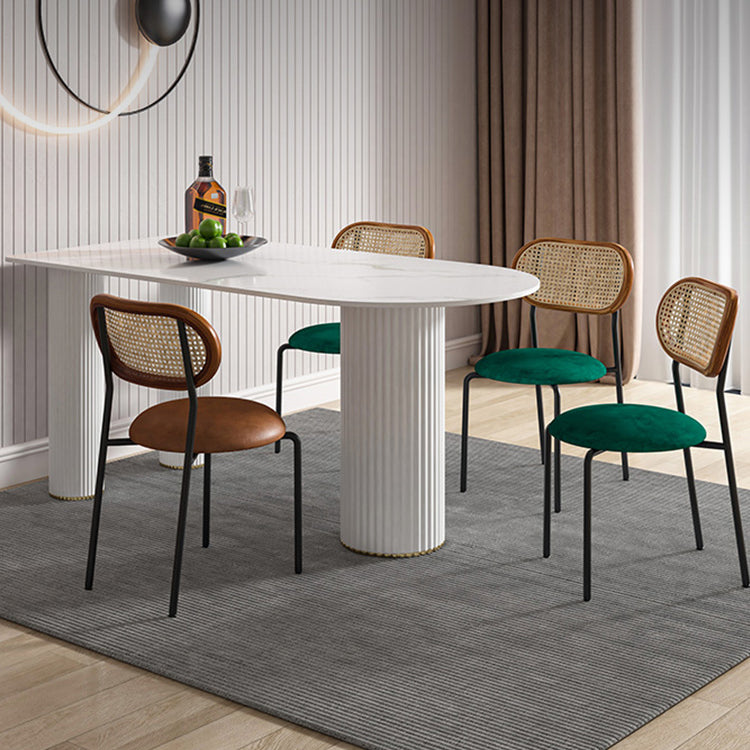 Metal Contemporary Free Form Dining Table Marble Top Table for Kitchen and Dining Room Clearhalo ' dining_table' 'Dining Tables & Seating' 'Dining Tables' 'furn' 'furn_dining_table' 'Furniture' 'furniture_dining_table' 'Kitchen & Dining Furniture' 'kitchen&dining_furn' 'kitchen' 'kitchen_dining_table' 3670484