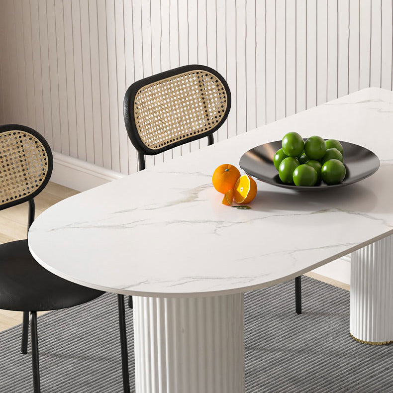 Metal Contemporary Free Form Dining Table Marble Top Table for Kitchen and Dining Room Clearhalo ' dining_table' 'Dining Tables & Seating' 'Dining Tables' 'furn' 'furn_dining_table' 'Furniture' 'furniture_dining_table' 'Kitchen & Dining Furniture' 'kitchen&dining_furn' 'kitchen' 'kitchen_dining_table' 3670487
