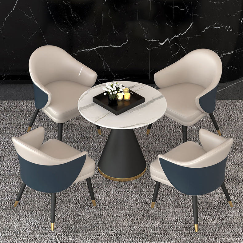 Contemporary Style Stone Dining Table Round Pedestal Table for Dining Room Clearhalo ' dining_table' 'Dining Tables & Seating' 'Dining Tables' 'furn' 'furn_dining_table' 'Furniture' 'furniture_dining_table' 'Kitchen & Dining Furniture' 'kitchen&dining_furn' 'kitchen' 'kitchen_dining_table' 3670508