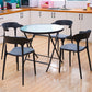 Modern Style Glass Dining Room Dinner Kitchen Table Round Table with Black Frame Clearhalo ' dining_table' 'Dining Tables & Seating' 'Dining Tables' 'furn' 'furn_dining_table' 'Furniture' 'furniture_dining_table' 'Kitchen & Dining Furniture' 'kitchen&dining_furn' 'kitchen' 'kitchen_dining_table' 3670510