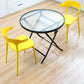 Modern Style Glass Dining Room Dinner Kitchen Table Round Table with Black Frame Clearhalo ' dining_table' 'Dining Tables & Seating' 'Dining Tables' 'furn' 'furn_dining_table' 'Furniture' 'furniture_dining_table' 'Kitchen & Dining Furniture' 'kitchen&dining_furn' 'kitchen' 'kitchen_dining_table' 3670512
