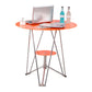 Contemporary Round Dining Room Table Tempered Glass Table with Pedestal Table Orange Without Chairs Clearhalo ' dining_table' 'Dining Tables & Seating' 'Dining Tables' 'furn' 'furn_dining_table' 'Furniture' 'furniture_dining_table' 'Kitchen & Dining Furniture' 'kitchen&dining_furn' 'kitchen' 'kitchen_dining_table' 3670520