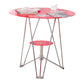Contemporary Round Dining Room Table Tempered Glass Table with Pedestal Table Red 27.6"L x 27.6"W x 29.5"H Without Chairs Clearhalo ' dining_table' 'Dining Tables & Seating' 'Dining Tables' 'furn' 'furn_dining_table' 'Furniture' 'furniture_dining_table' 'Kitchen & Dining Furniture' 'kitchen&dining_furn' 'kitchen' 'kitchen_dining_table' 3670522