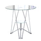 Contemporary Round Dining Room Table Tempered Glass Table with Pedestal Table Clear 27.6"L x 27.6"W x 29.5"H Without Chairs Clearhalo ' dining_table' 'Dining Tables & Seating' 'Dining Tables' 'furn' 'furn_dining_table' 'Furniture' 'furniture_dining_table' 'Kitchen & Dining Furniture' 'kitchen&dining_furn' 'kitchen' 'kitchen_dining_table' 3670525