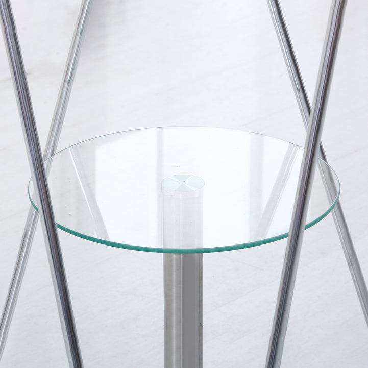 Contemporary Round Dining Room Table Tempered Glass Table with Pedestal Table Clearhalo ' dining_table' 'Dining Tables & Seating' 'Dining Tables' 'furn' 'furn_dining_table' 'Furniture' 'furniture_dining_table' 'Kitchen & Dining Furniture' 'kitchen&dining_furn' 'kitchen' 'kitchen_dining_table' 3670527