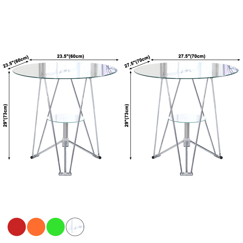 Contemporary Round Dining Room Table Tempered Glass Table with Pedestal Table Clearhalo ' dining_table' 'Dining Tables & Seating' 'Dining Tables' 'furn' 'furn_dining_table' 'Furniture' 'furniture_dining_table' 'Kitchen & Dining Furniture' 'kitchen&dining_furn' 'kitchen' 'kitchen_dining_table' 3670530