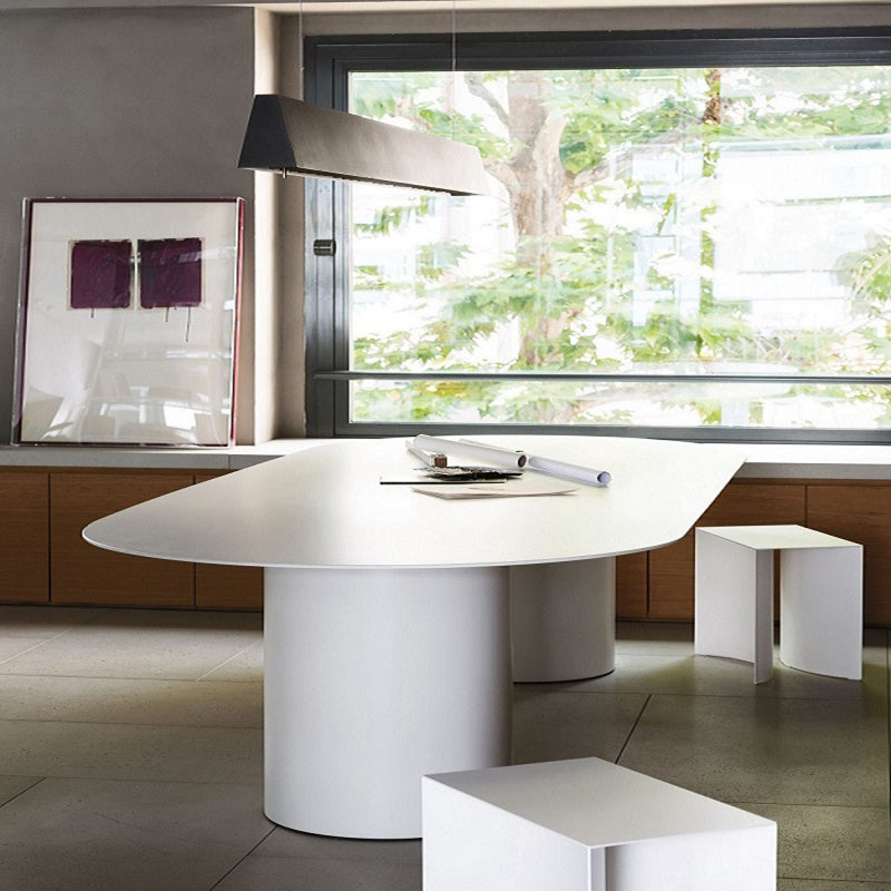 Contemporary Solid Wood Oval Shape Dining Table Kitchen Dining Table with Double Pedestal Base Clearhalo ' dining_table' 'Dining Tables & Seating' 'Dining Tables' 'furn' 'furn_dining_table' 'Furniture' 'furniture_dining_table' 'Kitchen & Dining Furniture' 'kitchen&dining_furn' 'kitchen' 'kitchen_dining_table' 3670558