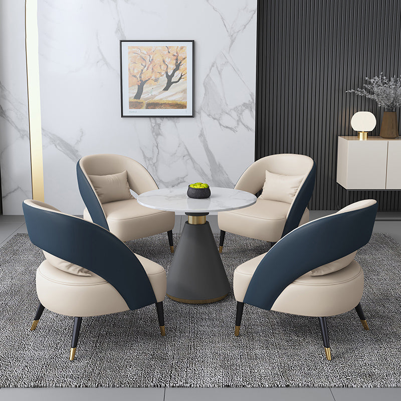Round Pedestal Dining Table Modern Stone Furniture for Dining Room Home Clearhalo ' dining_table' 'Dining Tables & Seating' 'Dining Tables' 'furn' 'furn_dining_table' 'Furniture' 'furniture_dining_table' 'Kitchen & Dining Furniture' 'kitchen&dining_furn' 'kitchen' 'kitchen_dining_table' 3670583