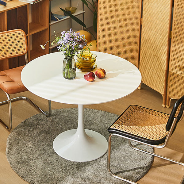 Round Tulip Base Modern Dining Table White Fixed Table with Sintered Stone Clearhalo ' dining_table' 'Dining Tables & Seating' 'Dining Tables' 'furn' 'furn_dining_table' 'Furniture' 'furniture_dining_table' 'Kitchen & Dining Furniture' 'kitchen&dining_furn' 'kitchen' 'kitchen_dining_table' 3670600