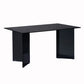 Rectangle Double Pedestal Home Furniture Clear Glass Dining Room Collection Black Without Chairs Clearhalo ' dining_table' 'Dining Tables & Seating' 'Dining Tables' 'furn' 'furn_dining_table' 'Furniture' 'furniture_dining_table' 'Kitchen & Dining Furniture' 'kitchen&dining_furn' 'kitchen' 'kitchen_dining_table' 3670604