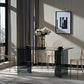 Rectangle Double Pedestal Home Furniture Clear Glass Dining Room Collection Clearhalo ' dining_table' 'Dining Tables & Seating' 'Dining Tables' 'furn' 'furn_dining_table' 'Furniture' 'furniture_dining_table' 'Kitchen & Dining Furniture' 'kitchen&dining_furn' 'kitchen' 'kitchen_dining_table' 3670616