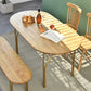 Contemporary Solid Wood Khaki Dining Table Oval Shape Standard Dining Table for Kitchen Clearhalo ' dining_table' 'Dining Tables & Seating' 'Dining Tables' 'furn' 'furn_dining_table' 'Furniture' 'furniture_dining_table' 'Kitchen & Dining Furniture' 'kitchen&dining_furn' 'kitchen' 'kitchen_dining_table' 3670617