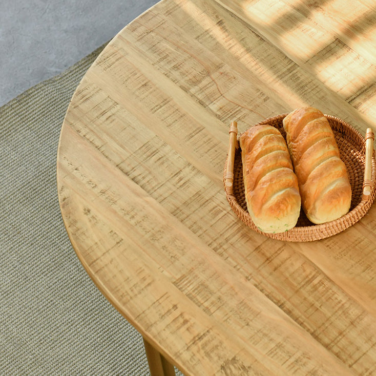 Contemporary Solid Wood Khaki Dining Table Oval Shape Standard Dining Table for Kitchen Clearhalo ' dining_table' 'Dining Tables & Seating' 'Dining Tables' 'furn' 'furn_dining_table' 'Furniture' 'furniture_dining_table' 'Kitchen & Dining Furniture' 'kitchen&dining_furn' 'kitchen' 'kitchen_dining_table' 3670622