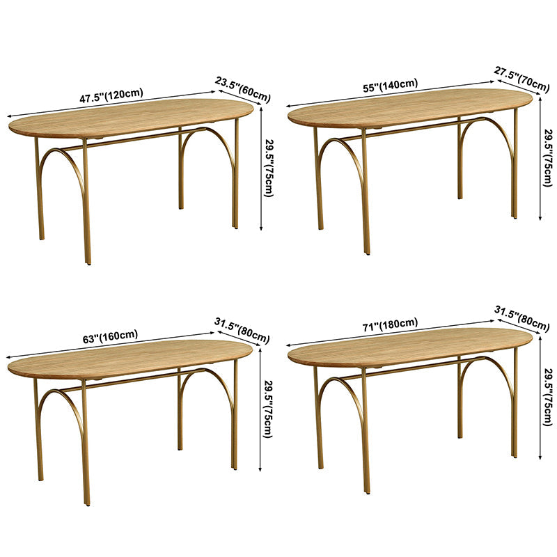 Contemporary Solid Wood Khaki Dining Table Oval Shape Standard Dining Table for Kitchen Clearhalo ' dining_table' 'Dining Tables & Seating' 'Dining Tables' 'furn' 'furn_dining_table' 'Furniture' 'furniture_dining_table' 'Kitchen & Dining Furniture' 'kitchen&dining_furn' 'kitchen' 'kitchen_dining_table' 3670626