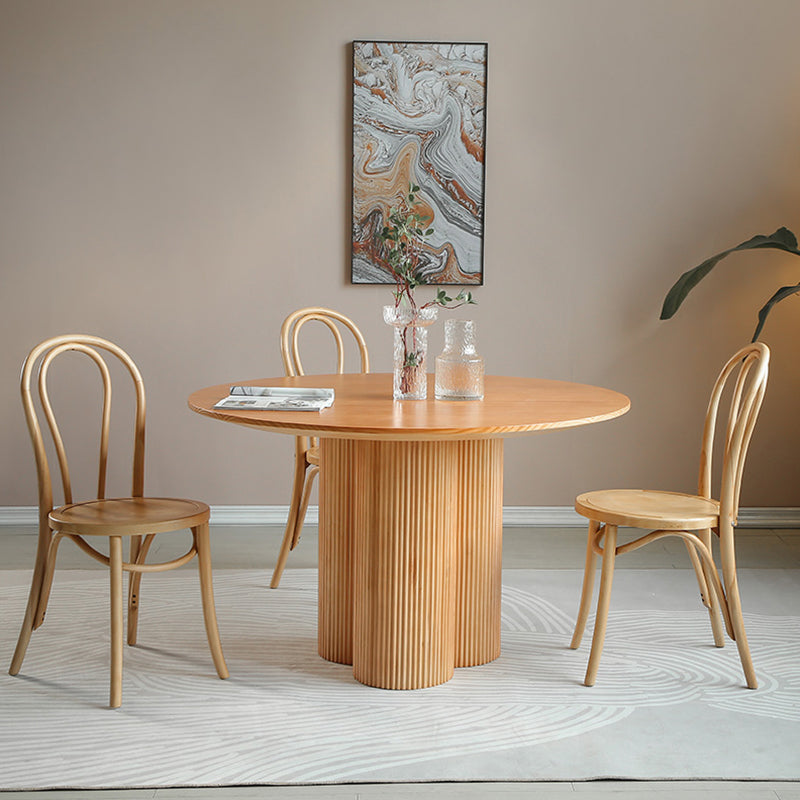 Contemporary Round Dining Table Pine Solid Wood Table with Pedestal Base for Home Kitchen Dinner Clearhalo ' dining_table' 'Dining Tables & Seating' 'Dining Tables' 'furn' 'furn_dining_table' 'Furniture' 'furniture_dining_table' 'Kitchen & Dining Furniture' 'kitchen&dining_furn' 'kitchen' 'kitchen_dining_table' 3670632