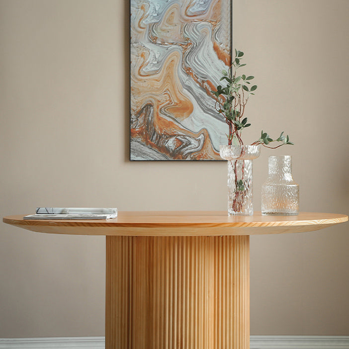 Contemporary Round Dining Table Pine Solid Wood Table with Pedestal Base for Home Kitchen Dinner Clearhalo ' dining_table' 'Dining Tables & Seating' 'Dining Tables' 'furn' 'furn_dining_table' 'Furniture' 'furniture_dining_table' 'Kitchen & Dining Furniture' 'kitchen&dining_furn' 'kitchen' 'kitchen_dining_table' 3670636