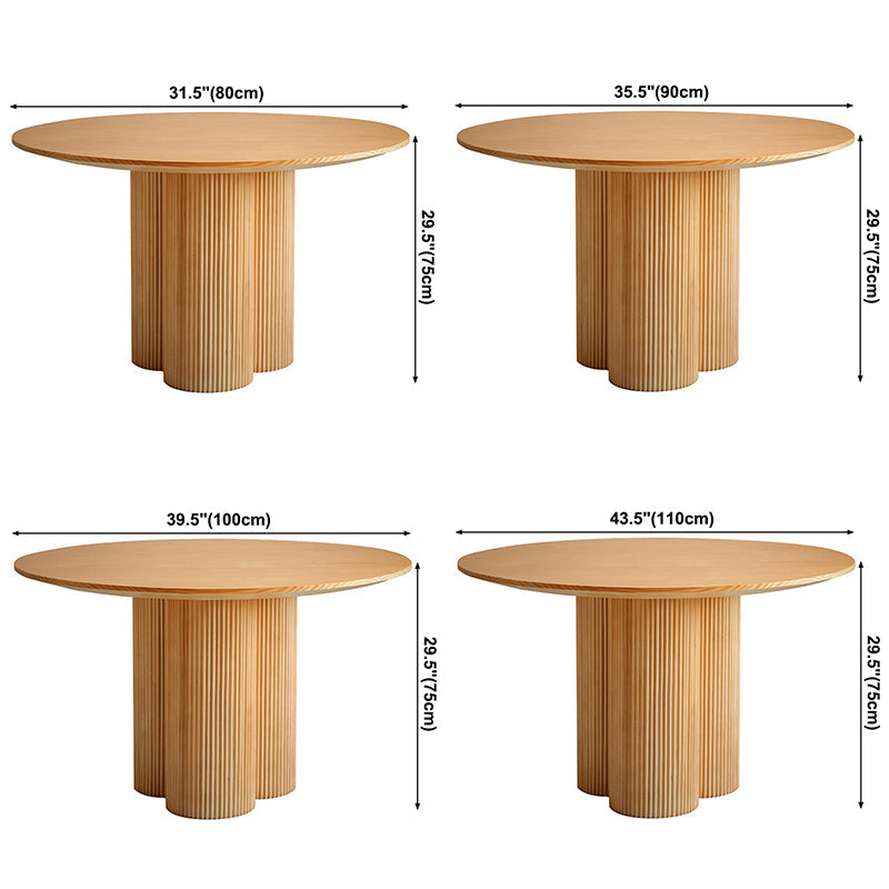 Contemporary Round Dining Table Pine Solid Wood Table with Pedestal Base for Home Kitchen Dinner Clearhalo ' dining_table' 'Dining Tables & Seating' 'Dining Tables' 'furn' 'furn_dining_table' 'Furniture' 'furniture_dining_table' 'Kitchen & Dining Furniture' 'kitchen&dining_furn' 'kitchen' 'kitchen_dining_table' 3670640