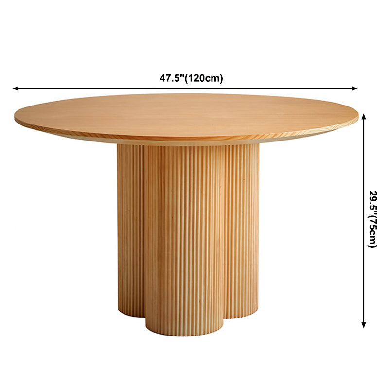 Contemporary Round Dining Table Pine Solid Wood Table with Pedestal Base for Home Kitchen Dinner Clearhalo ' dining_table' 'Dining Tables & Seating' 'Dining Tables' 'furn' 'furn_dining_table' 'Furniture' 'furniture_dining_table' 'Kitchen & Dining Furniture' 'kitchen&dining_furn' 'kitchen' 'kitchen_dining_table' 3670641