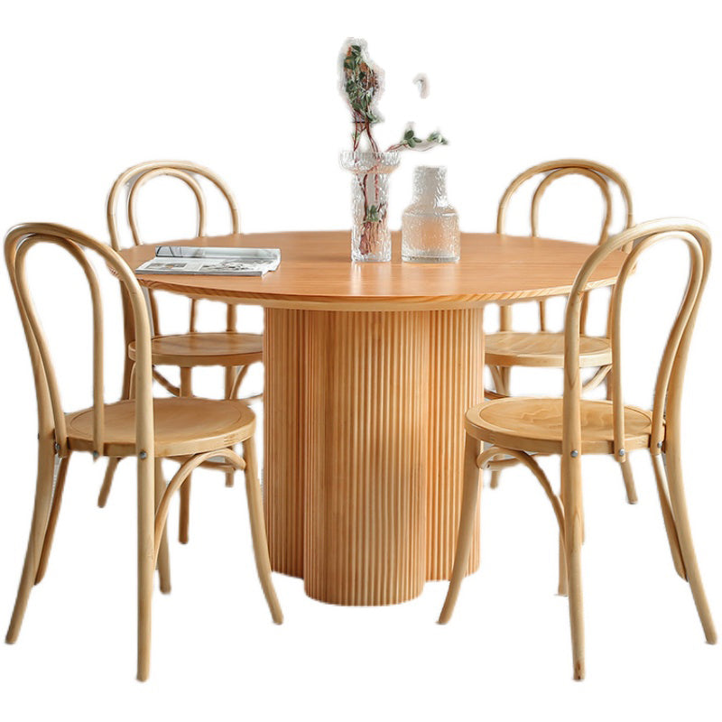 Contemporary Round Dining Table Pine Solid Wood Table with Pedestal Base for Home Kitchen Dinner Clearhalo ' dining_table' 'Dining Tables & Seating' 'Dining Tables' 'furn' 'furn_dining_table' 'Furniture' 'furniture_dining_table' 'Kitchen & Dining Furniture' 'kitchen&dining_furn' 'kitchen' 'kitchen_dining_table' 3670642