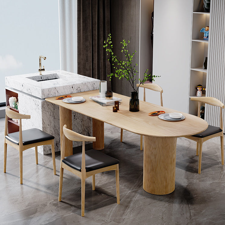 Solid Wood Contemporary Free Form Indoor Table Wood Top Table for Dining Room Clearhalo ' dining_table' 'Dining Tables & Seating' 'Dining Tables' 'furn' 'furn_dining_table' 'Furniture' 'furniture_dining_table' 'Kitchen & Dining Furniture' 'kitchen&dining_furn' 'kitchen' 'kitchen_dining_table' 3670646