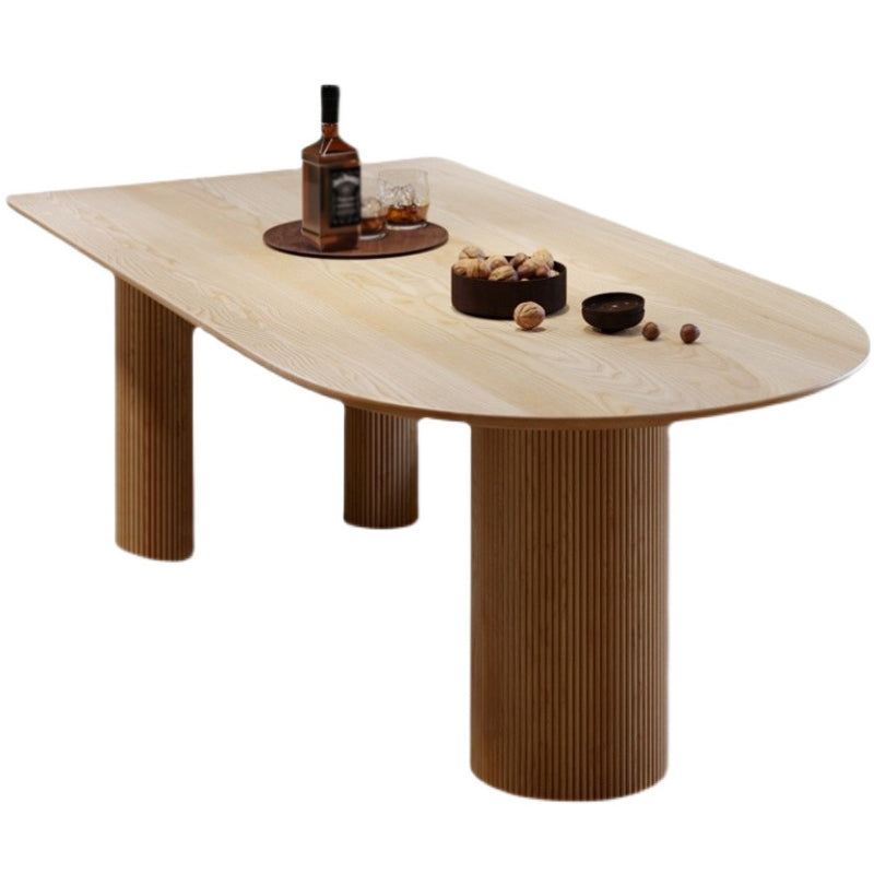 Solid Wood Contemporary Free Form Indoor Table Wood Top Table for Dining Room Natural Without Chairs Clearhalo ' dining_table' 'Dining Tables & Seating' 'Dining Tables' 'furn' 'furn_dining_table' 'Furniture' 'furniture_dining_table' 'Kitchen & Dining Furniture' 'kitchen&dining_furn' 'kitchen' 'kitchen_dining_table' 3670650