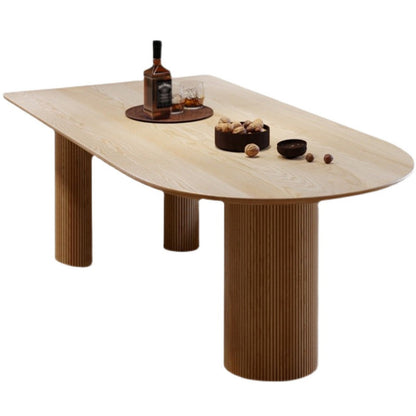 Solid Wood Contemporary Free Form Indoor Table Wood Top Table for Dining Room Natural Without Chairs Clearhalo ' dining_table' 'Dining Tables & Seating' 'Dining Tables' 'furn' 'furn_dining_table' 'Furniture' 'furniture_dining_table' 'Kitchen & Dining Furniture' 'kitchen&dining_furn' 'kitchen' 'kitchen_dining_table' 3670650