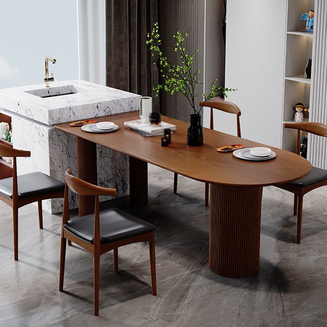 Solid Wood Contemporary Free Form Indoor Table Wood Top Table for Dining Room Clearhalo ' dining_table' 'Dining Tables & Seating' 'Dining Tables' 'furn' 'furn_dining_table' 'Furniture' 'furniture_dining_table' 'Kitchen & Dining Furniture' 'kitchen&dining_furn' 'kitchen' 'kitchen_dining_table' 3670653