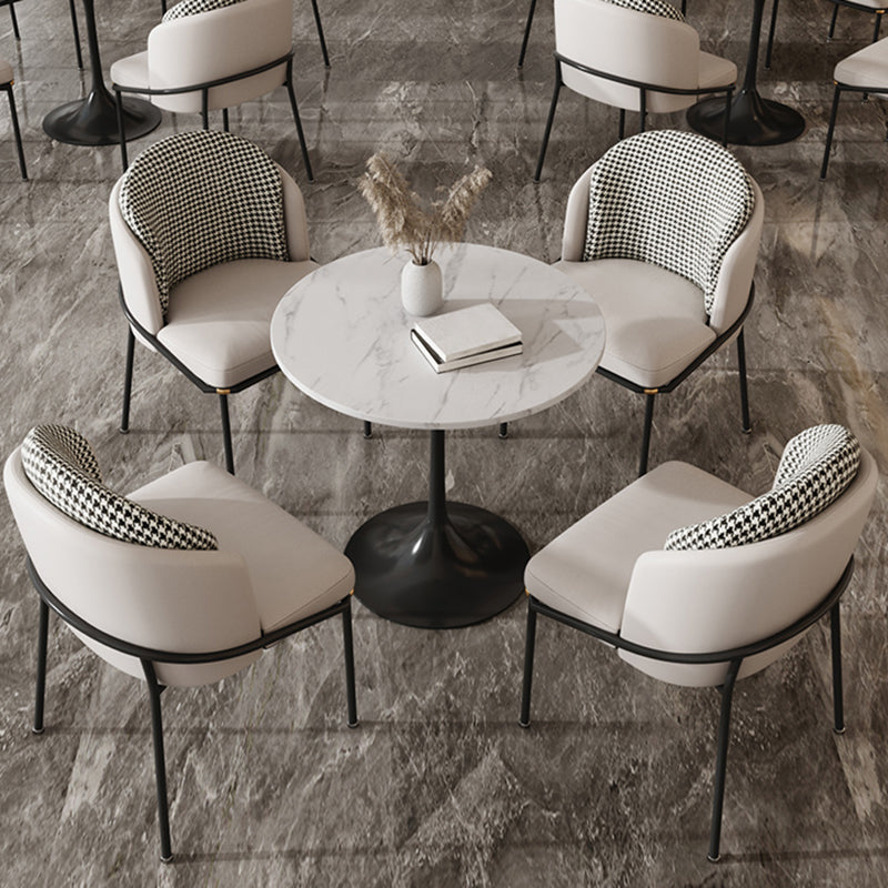 Round Shape Minimalist Dining Table White Fixed Table of Sintered Stone Clearhalo ' dining_table' 'Dining Tables & Seating' 'Dining Tables' 'furn' 'furn_dining_table' 'Furniture' 'furniture_dining_table' 'Kitchen & Dining Furniture' 'kitchen&dining_furn' 'kitchen' 'kitchen_dining_table' 3670658