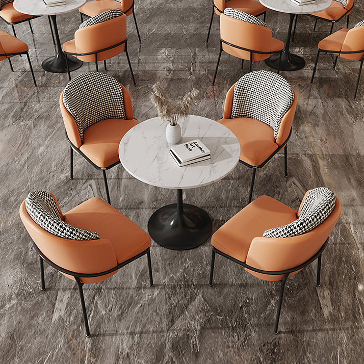 Round Shape Minimalist Dining Table White Fixed Table of Sintered Stone Clearhalo ' dining_table' 'Dining Tables & Seating' 'Dining Tables' 'furn' 'furn_dining_table' 'Furniture' 'furniture_dining_table' 'Kitchen & Dining Furniture' 'kitchen&dining_furn' 'kitchen' 'kitchen_dining_table' 3670663