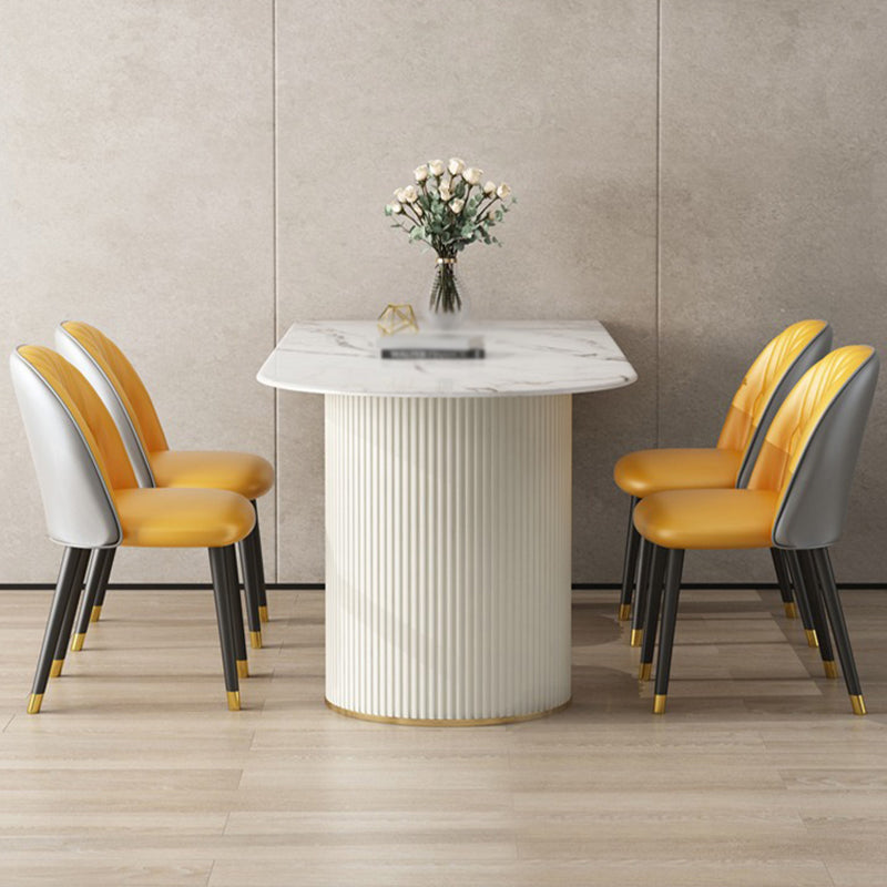 Modern Dining Table Sintered Stone Dining Table with Double Pedestal for Dining Room Clearhalo ' dining_table' 'Dining Tables & Seating' 'Dining Tables' 'furn' 'furn_dining_table' 'Furniture' 'furniture_dining_table' 'Kitchen & Dining Furniture' 'kitchen&dining_furn' 'kitchen' 'kitchen_dining_table' 3670669